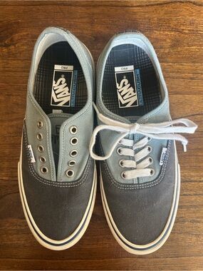 Vans Men’s Two-Tone Canvas Sneakers — Gray & Light Blue